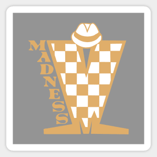 Madness HD Checkerboard Brown & White Sticker